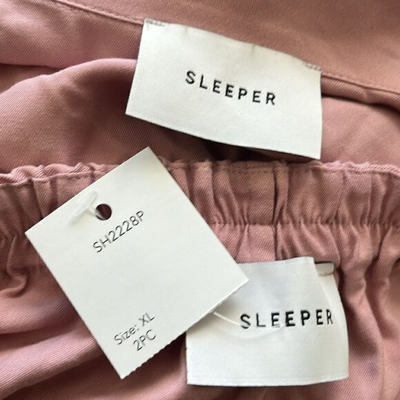 Sleeper Pink/Red Pajama Double  Ostrich Feather Pants & Button Up NWT $395.00 - Picture 8 of 12